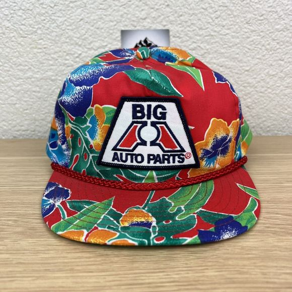 Vintage Big A Auto Parts Floral Rope Trucker Hat Cap Adjustable Strap - Picture 1 of 10